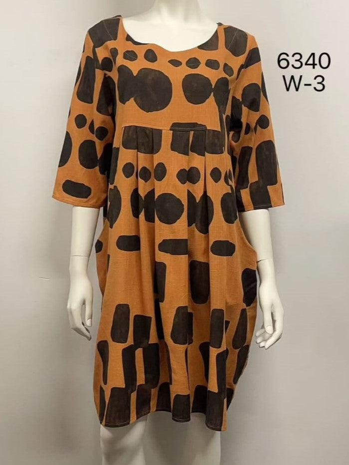 Round Neck Linen Dress