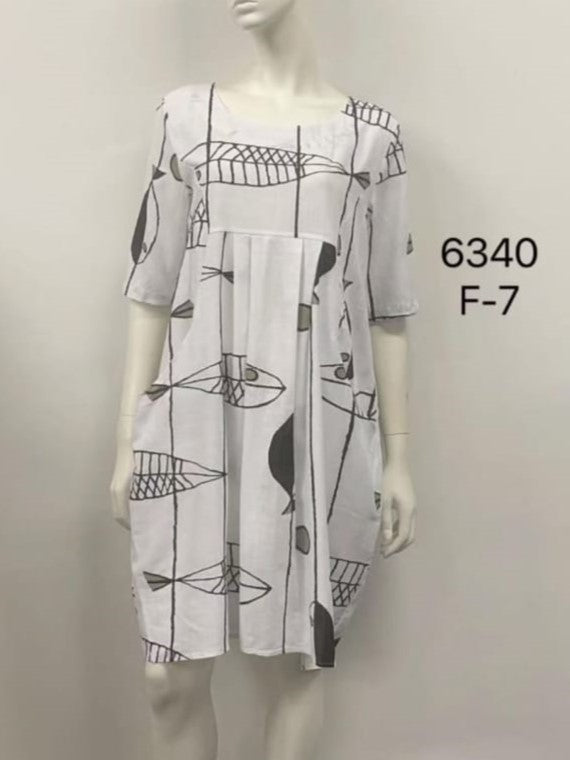 Round Neck Linen Dress