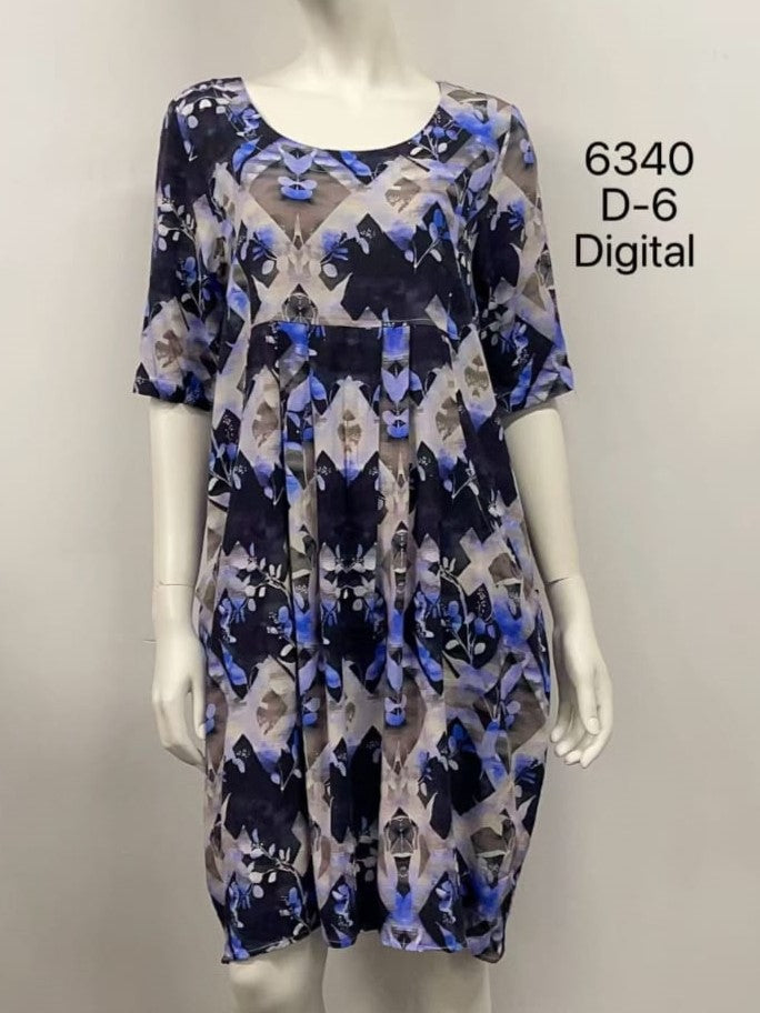 Round Neck Linen Dress