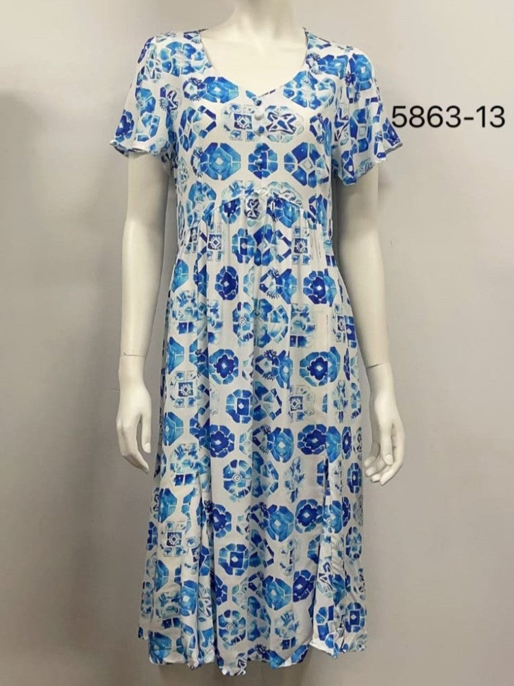 5863 Rayon Printed Dress