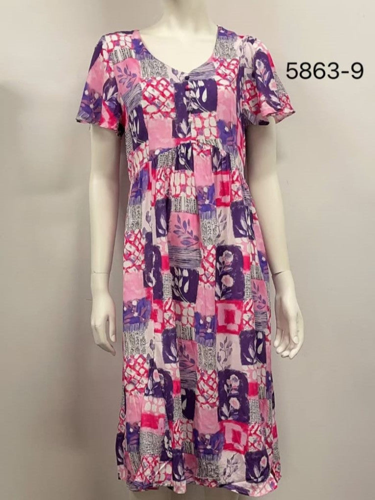 5863 Rayon Printed Dress