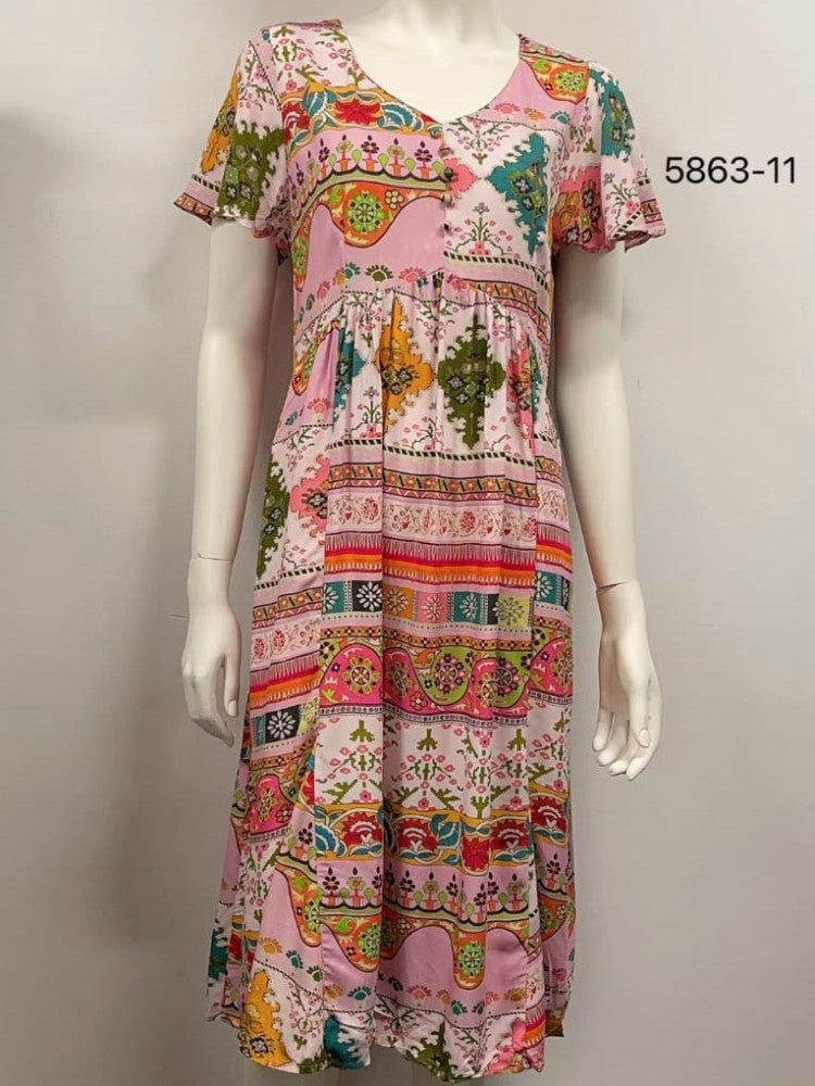 5863 Rayon Printed Dress
