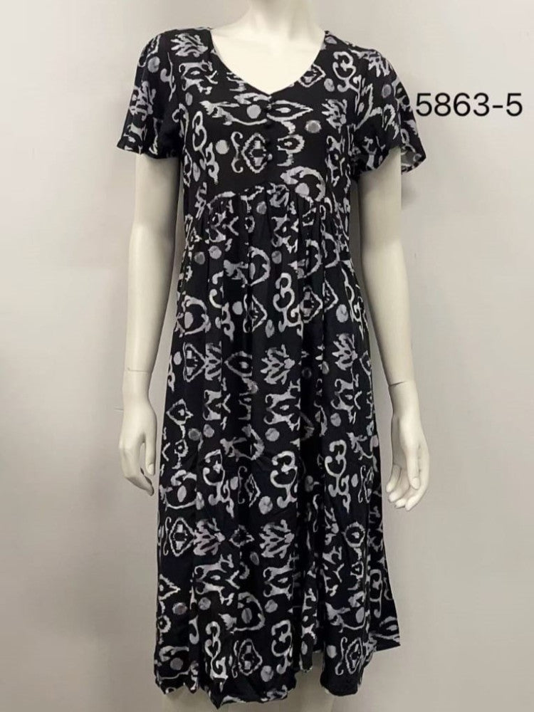 5863 Rayon Printed Dress