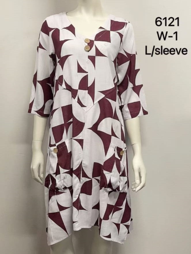 6121 Button Pocket Short Sleeve Dress