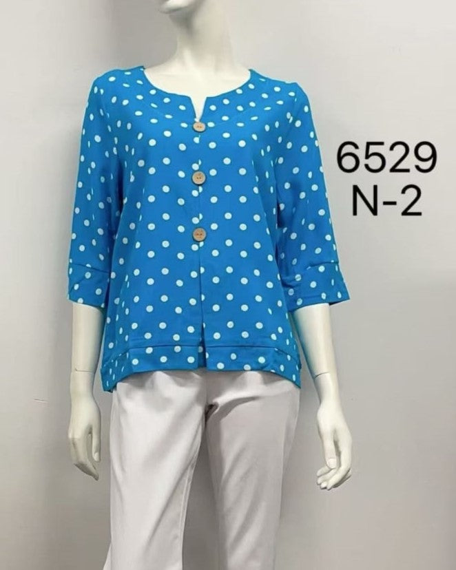 Quarter Sleeve Button Top