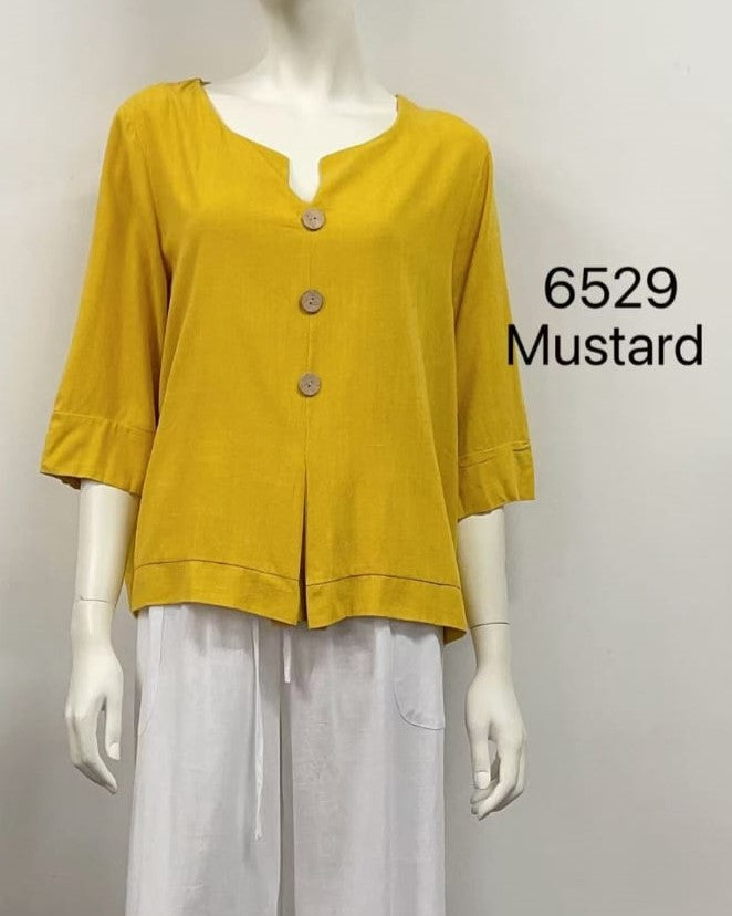 Quarter Sleeve Button Top