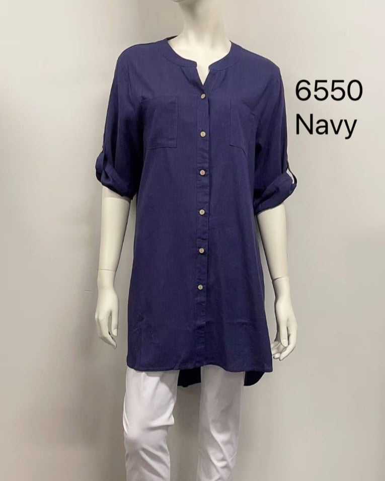 Longline Roll Sleeve Shirt