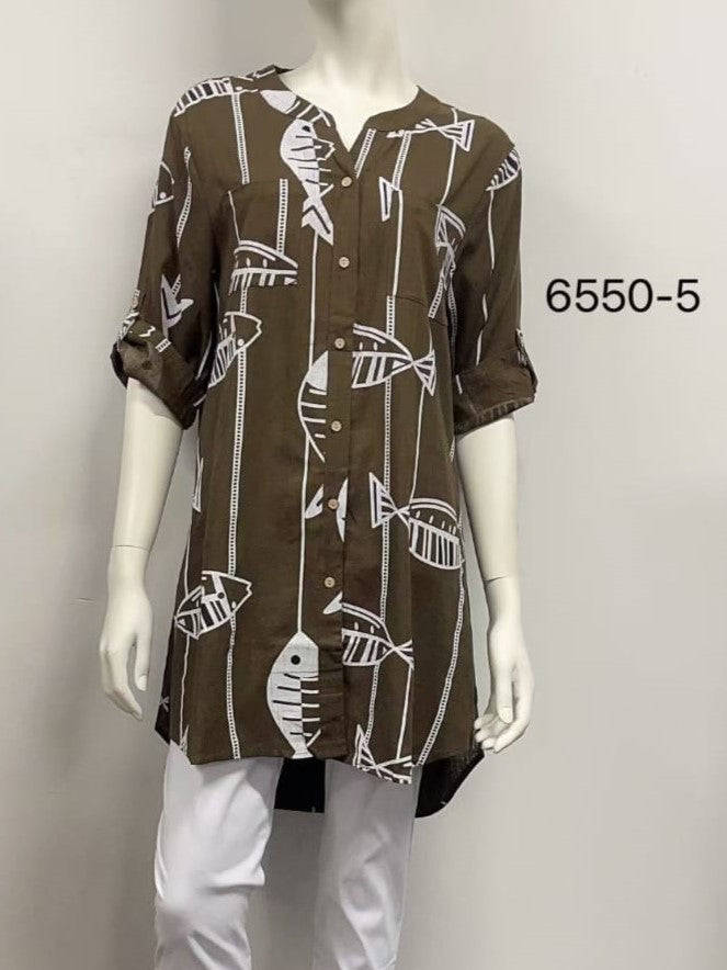 Longline Roll Sleeve Shirt