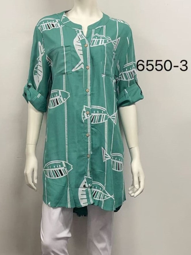 Longline Roll Sleeve Shirt