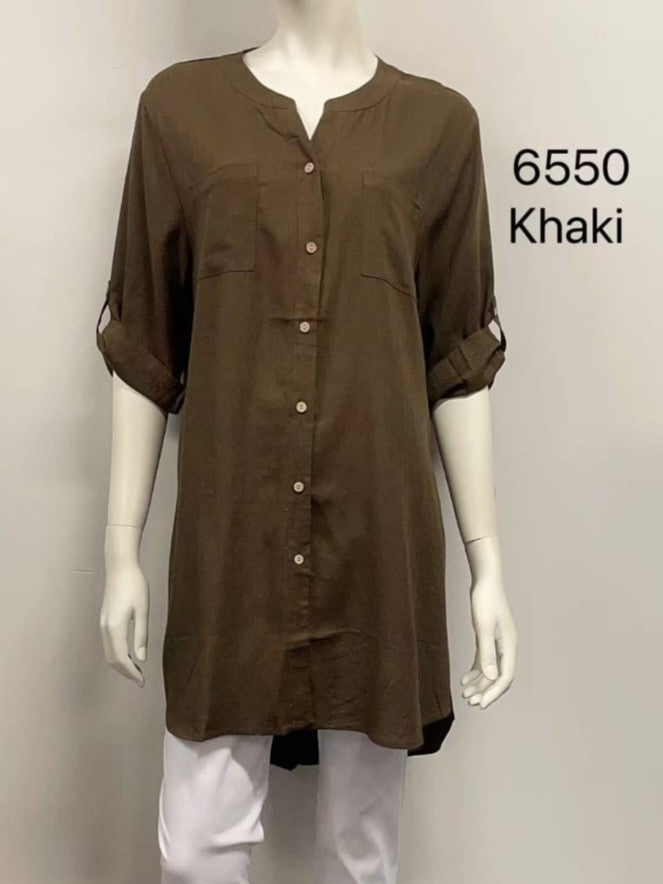 Longline Roll Sleeve Shirt