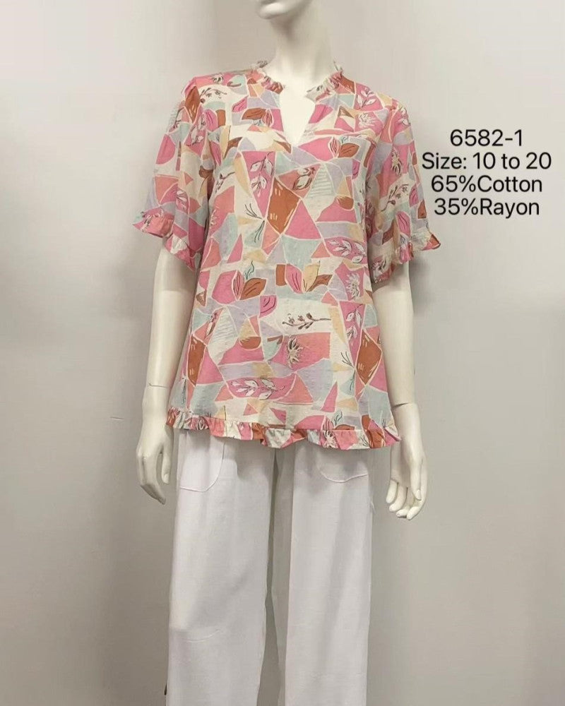 Lightweight Ruffle Hem Top