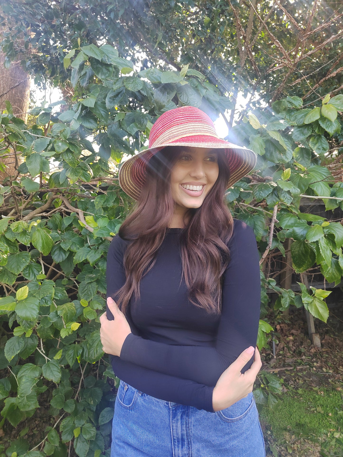 Bucket Summer Beach Hat - 7240 Red