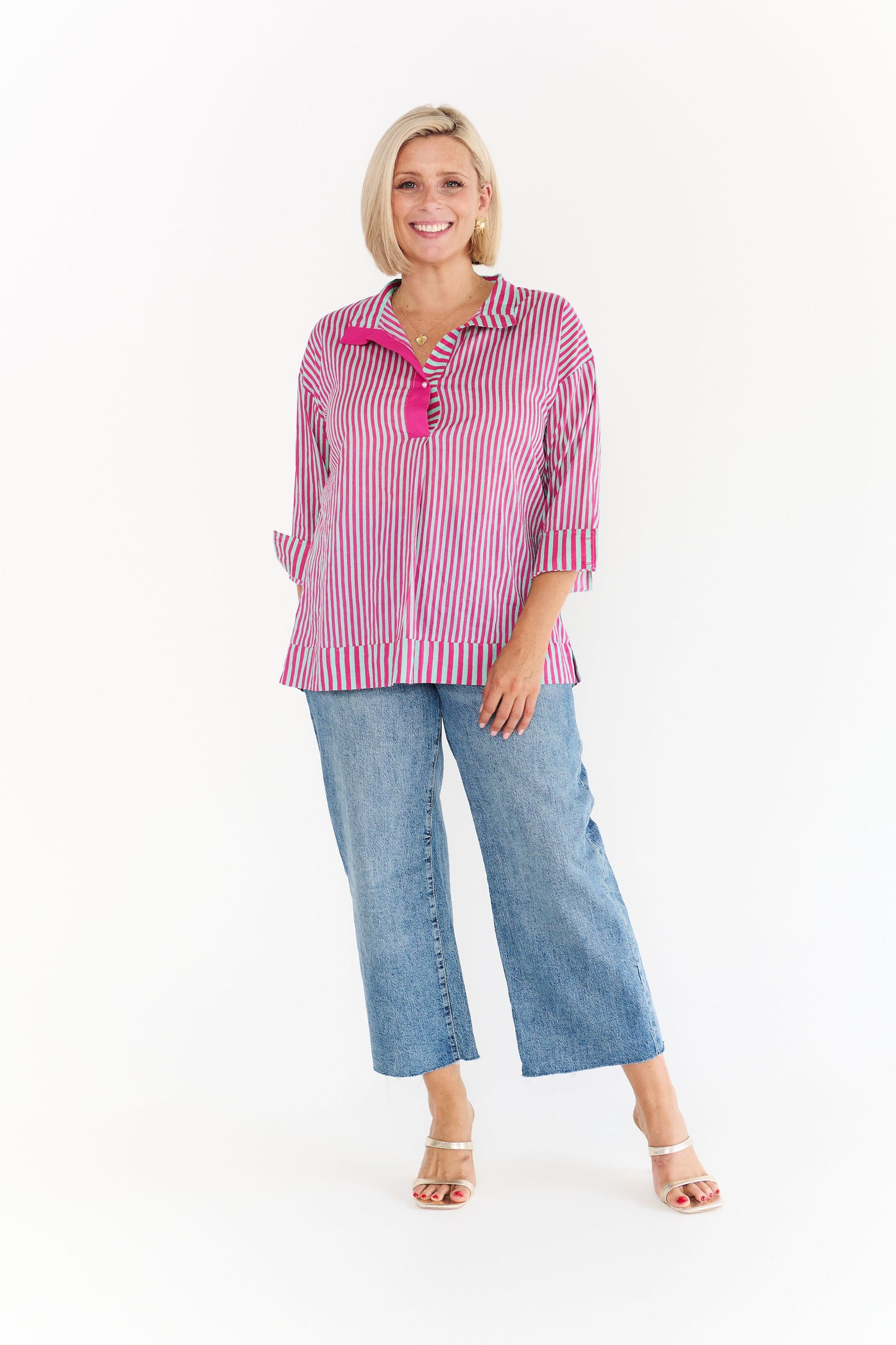 FESTIVAL PINK STRIPE SHIRT