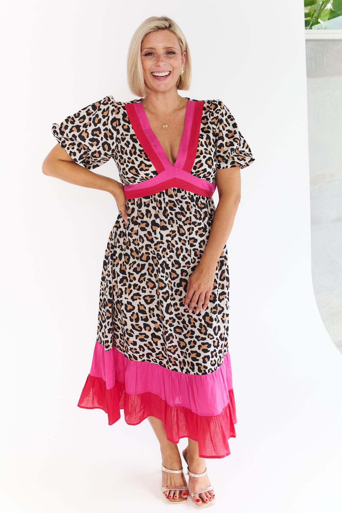 LEOPARD PINK DRESS