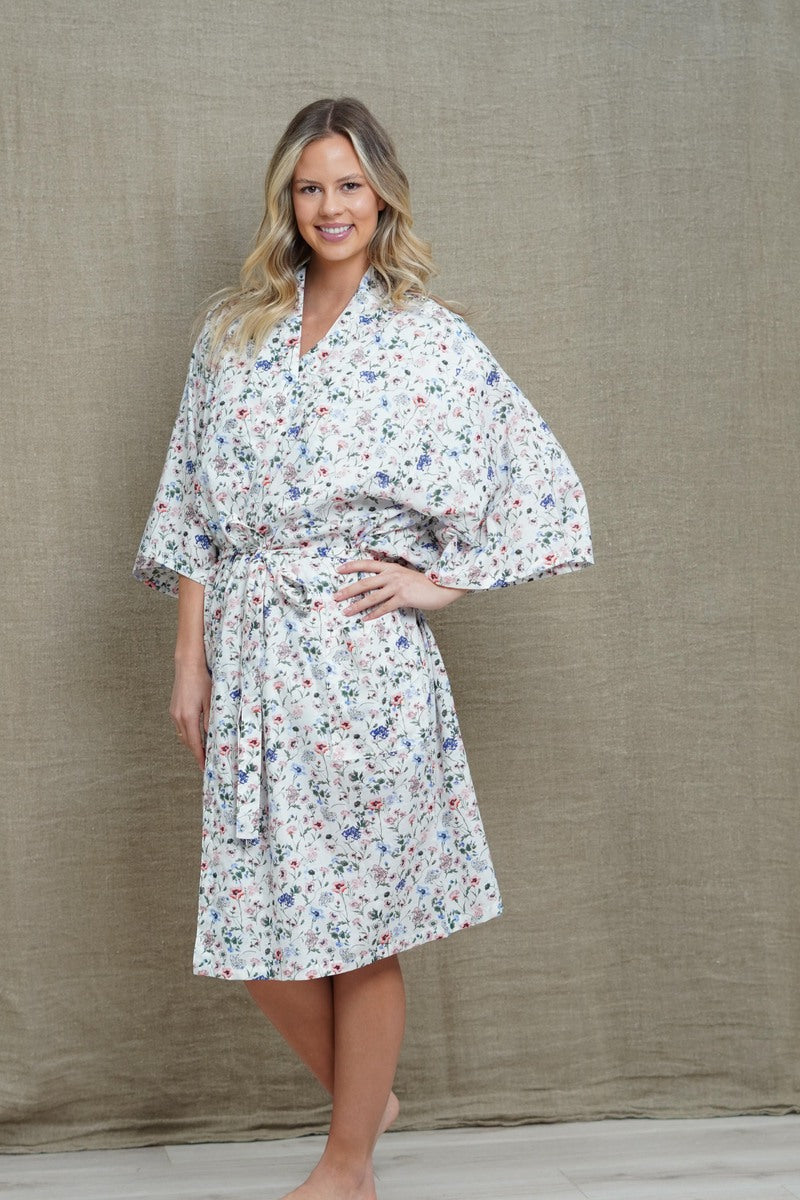Floral Haze Half Sleeves Kimono