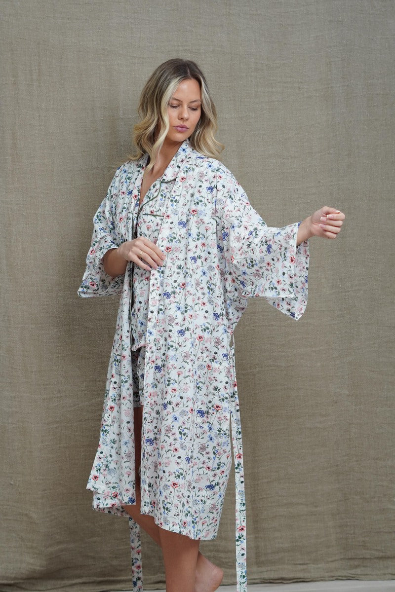 Floral Haze Half Sleeves Kimono