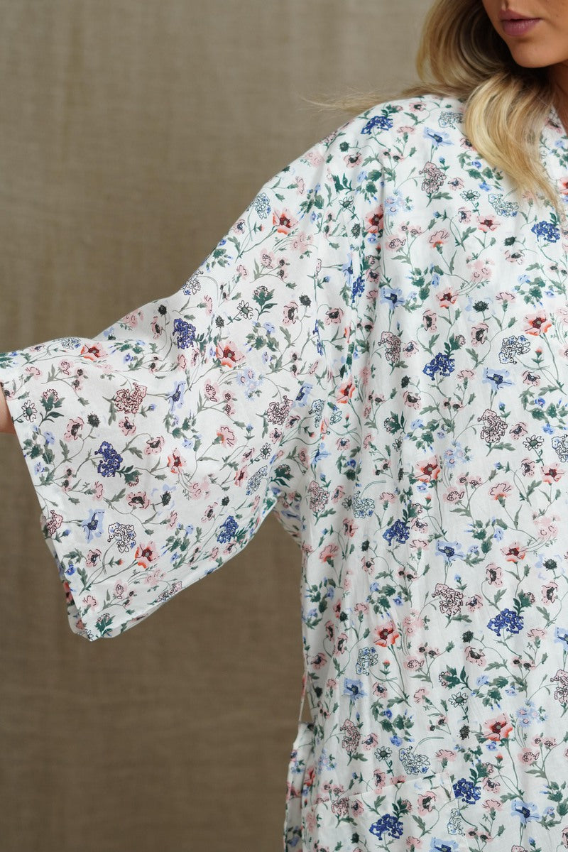 Floral Haze Half Sleeves Kimono