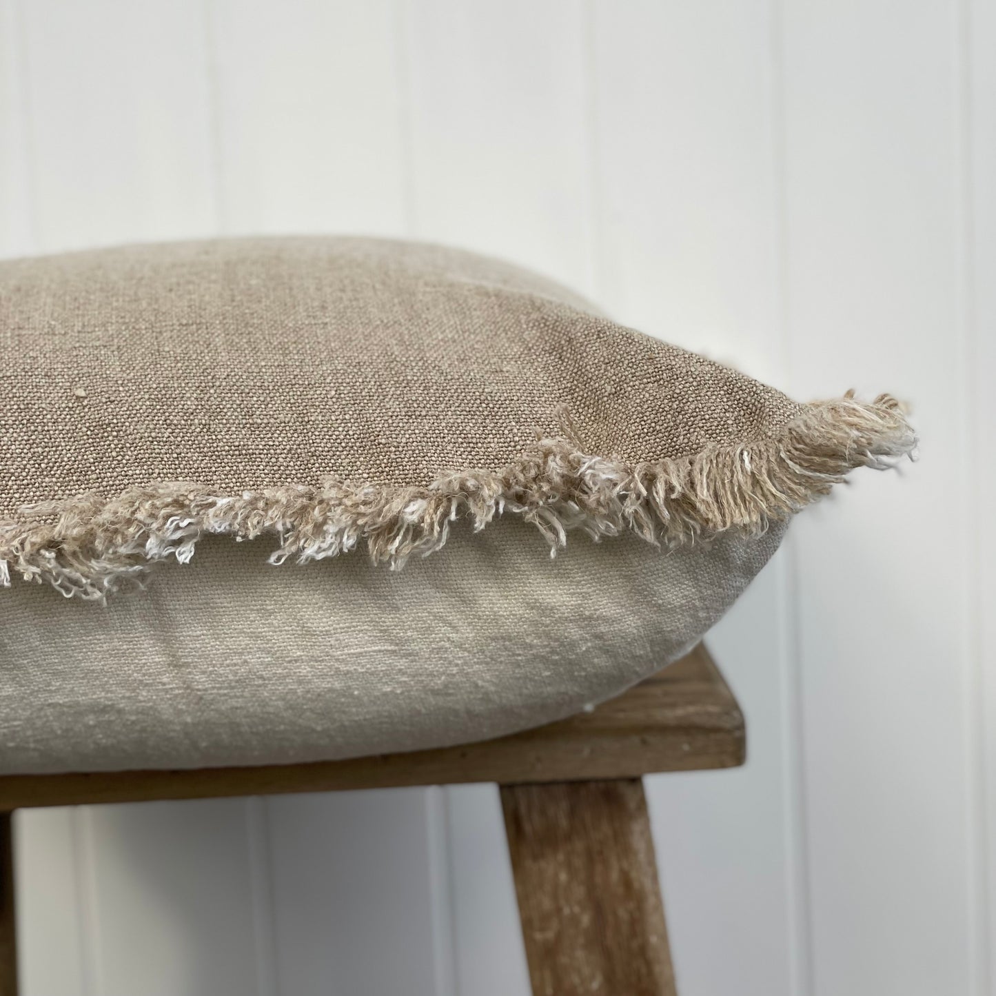 Briar Reversible Frayed Linen Cushion Cover 40 X 60 Cm