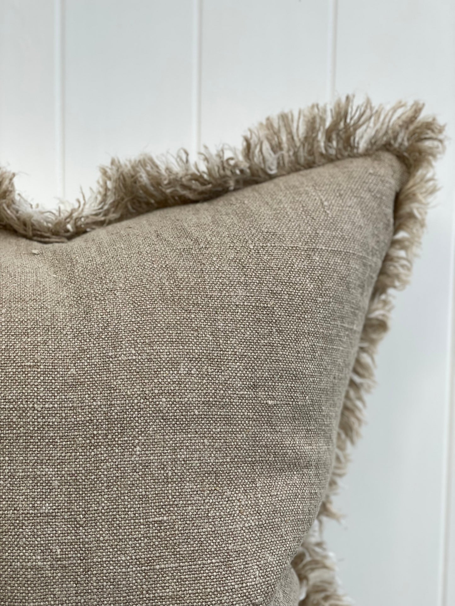Briar Reversible Frayed Linen Cushion Cover 40 X 120 Cm