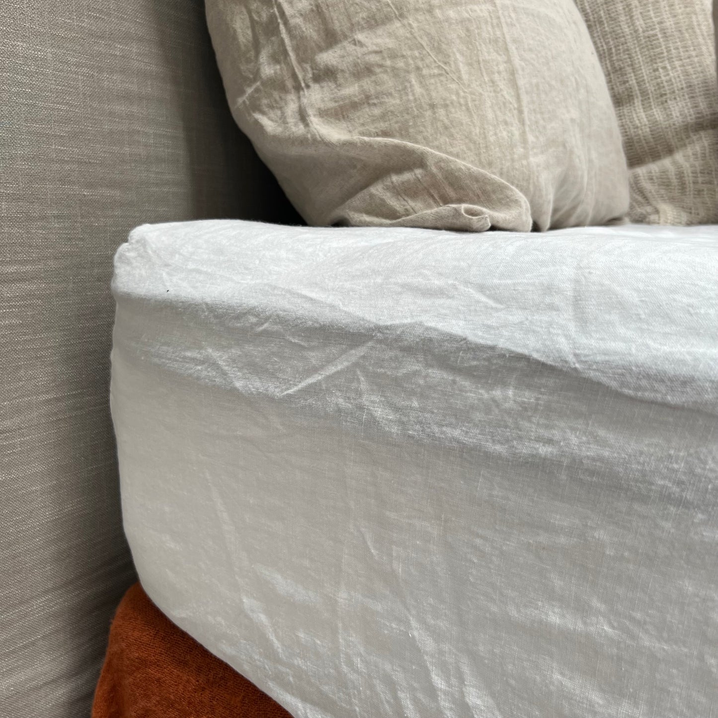 Basics Linen Fitted Sheet White