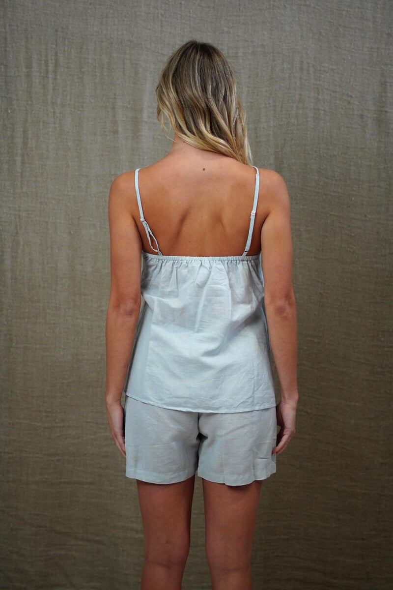 Grey Linen Cami & Short Set