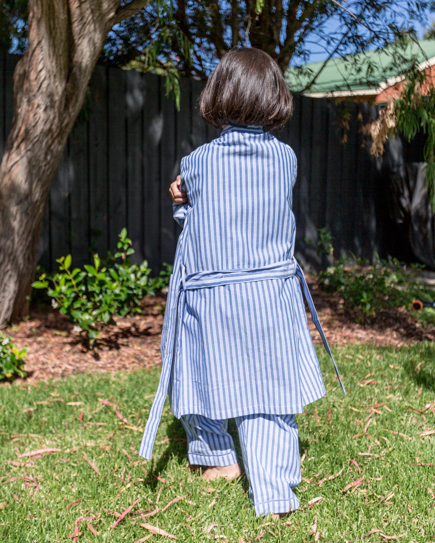 Blue Stripe Child Dressing Gown/Kimono