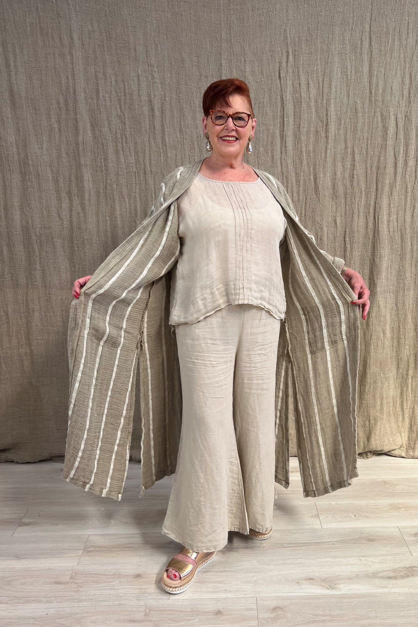 Audrey Natural Long Cardigan