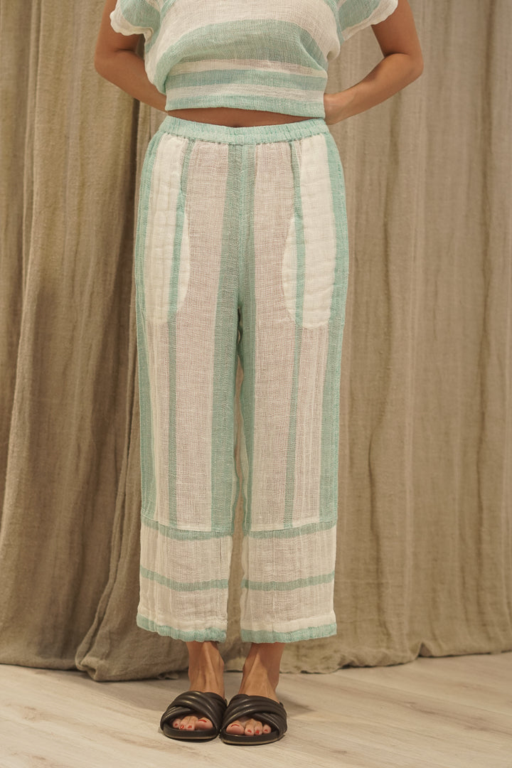 Tami Pants Cascade Green Stripey