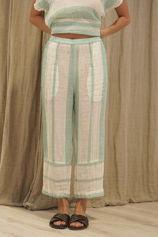 Tami Pants Cascade Green Stripey