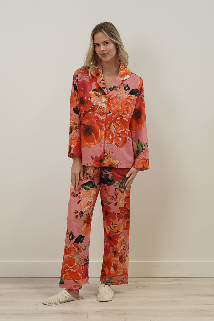 Tuscan Rose Pink Long Pj Set