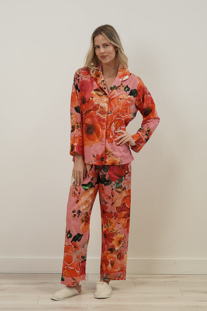Tuscan Rose Pink Long Pj Set