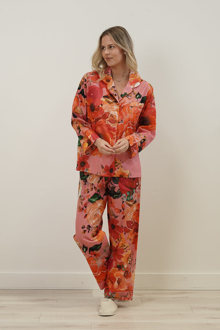 Tuscan Rose Pink Long Pj Set