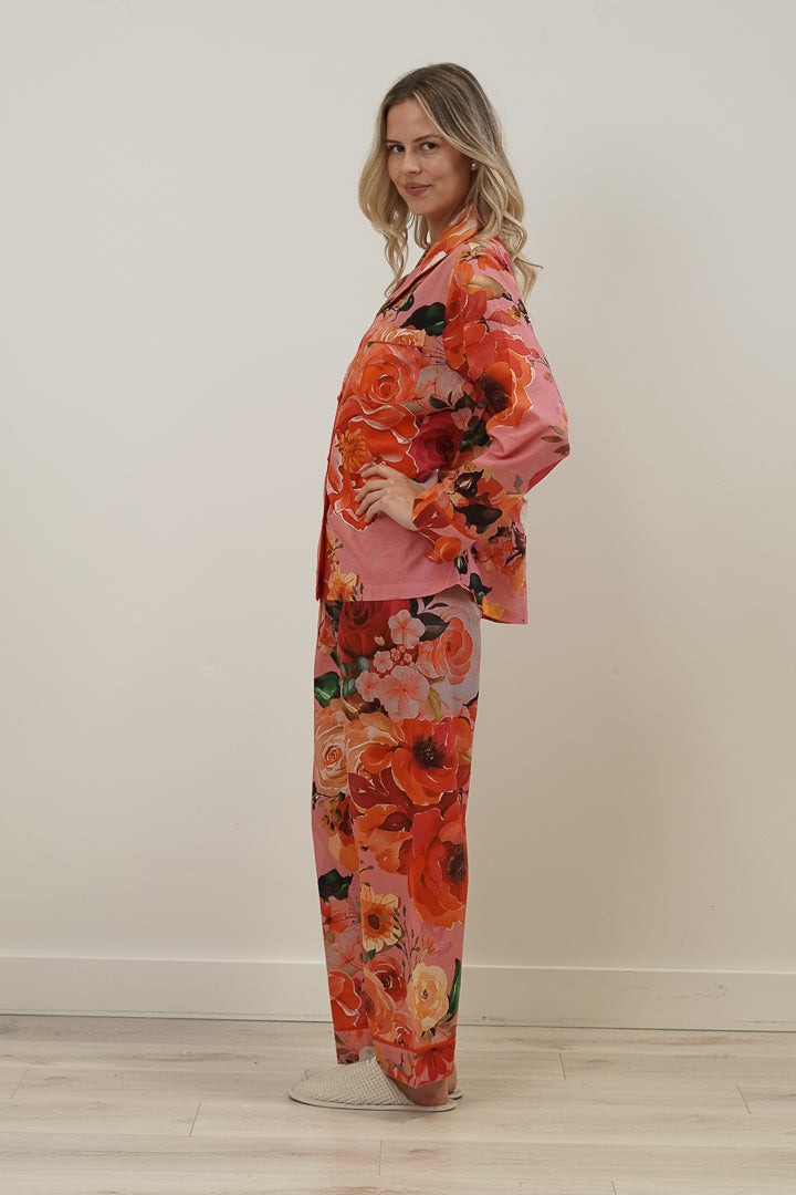 Tuscan Rose Pink Long Pj Set