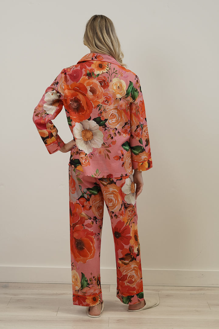 Tuscan Rose Pink Long Pj Set