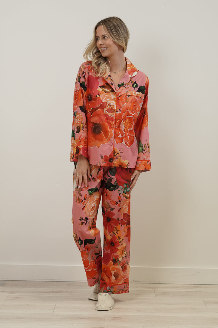 Tuscan Rose Pink Long Pj Set