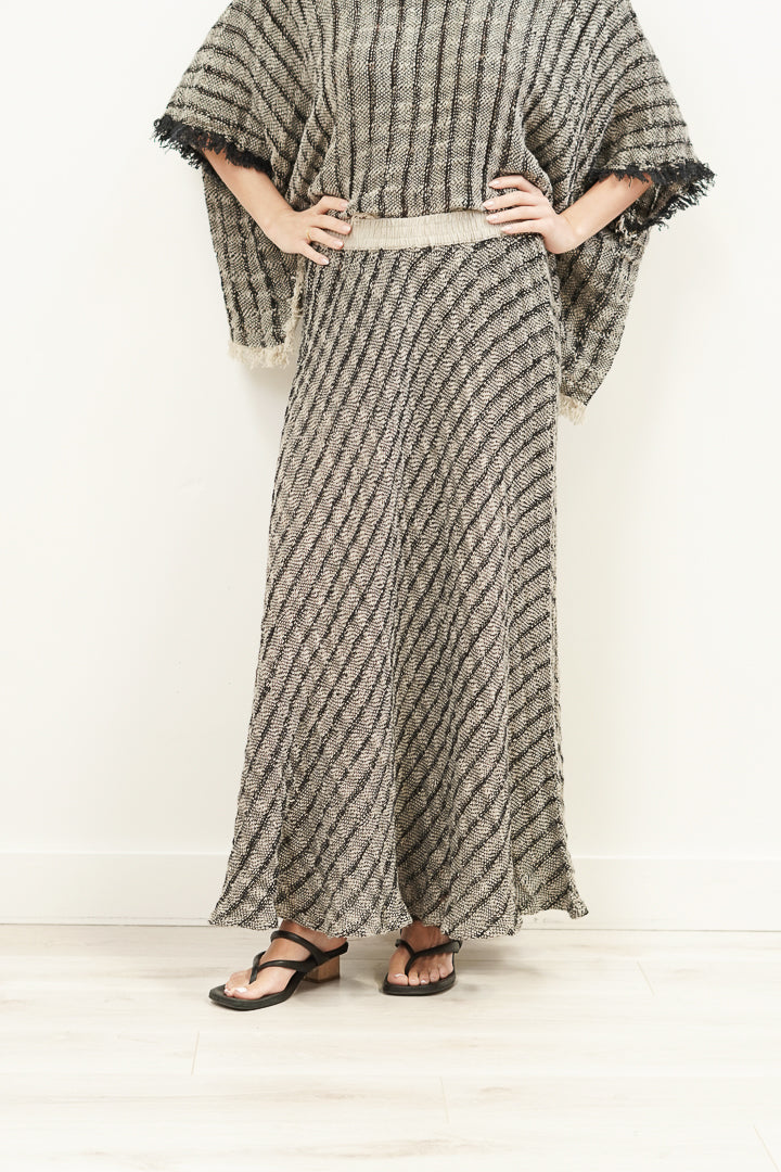 Masie Linen Skirt Black & Natural
