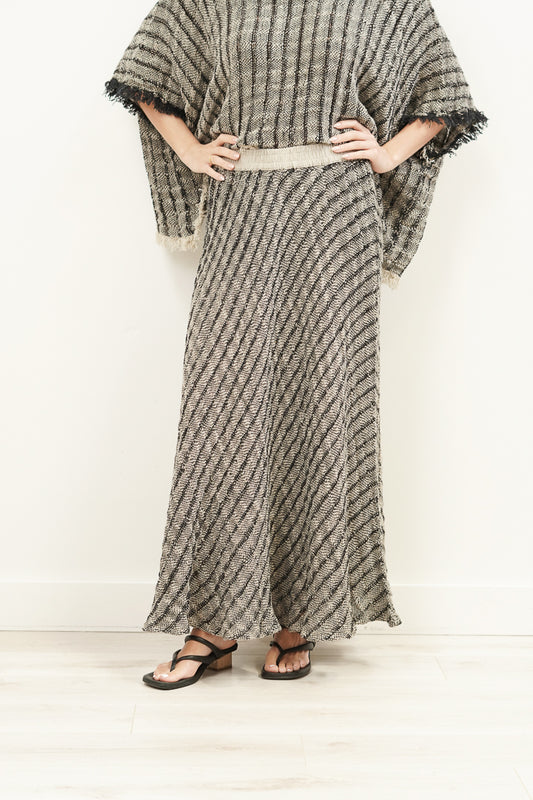 Masie Linen Skirt Black & Natural