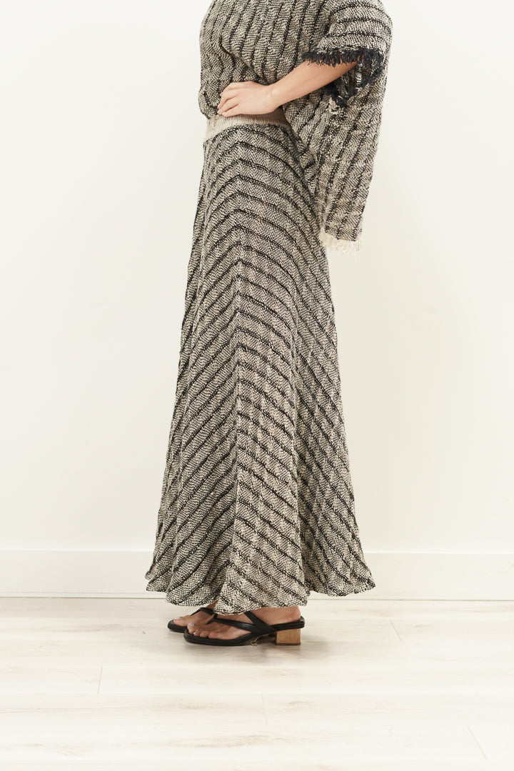 Masie Linen Skirt Black & Natural