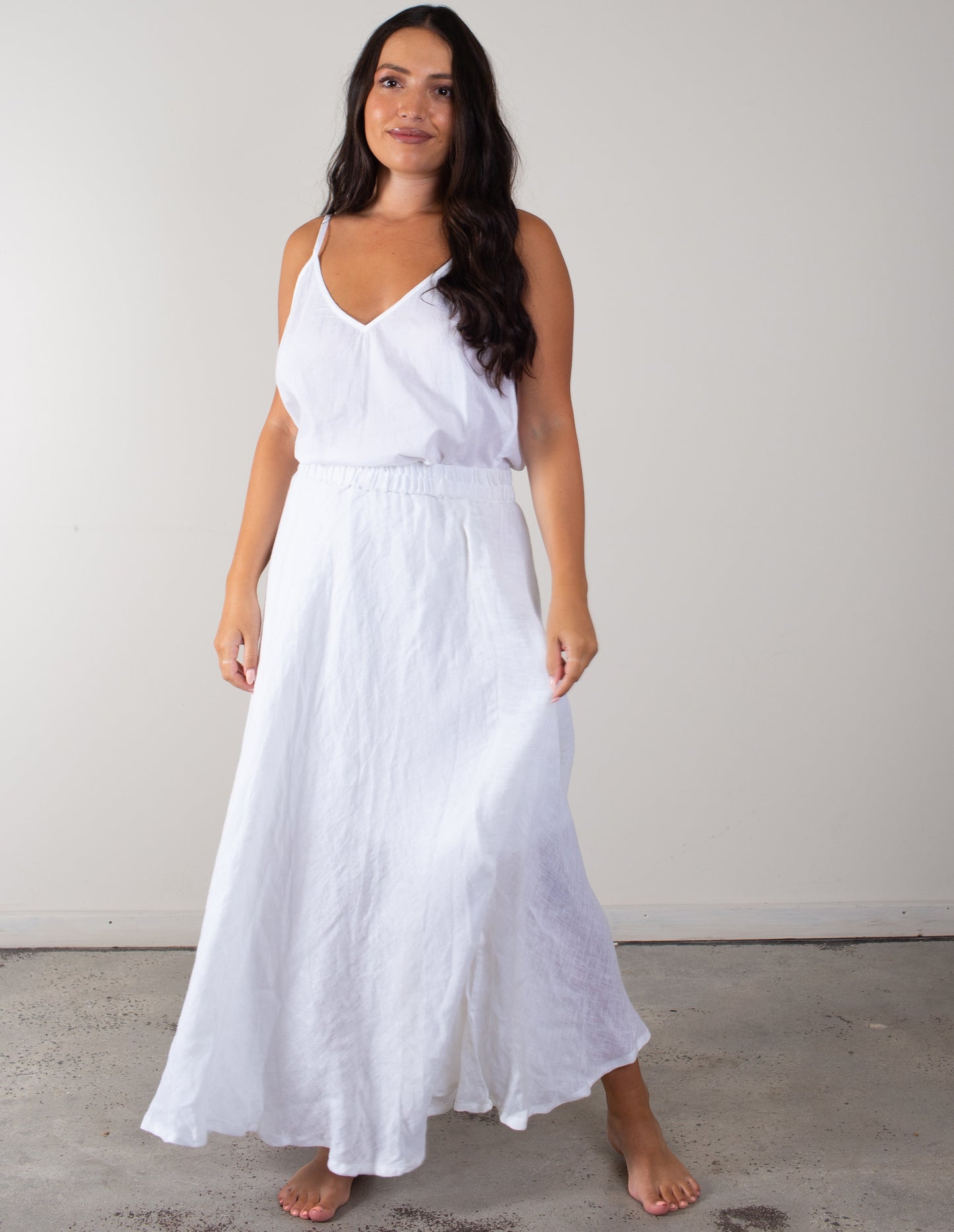 Gauze Linen Skirt - In White