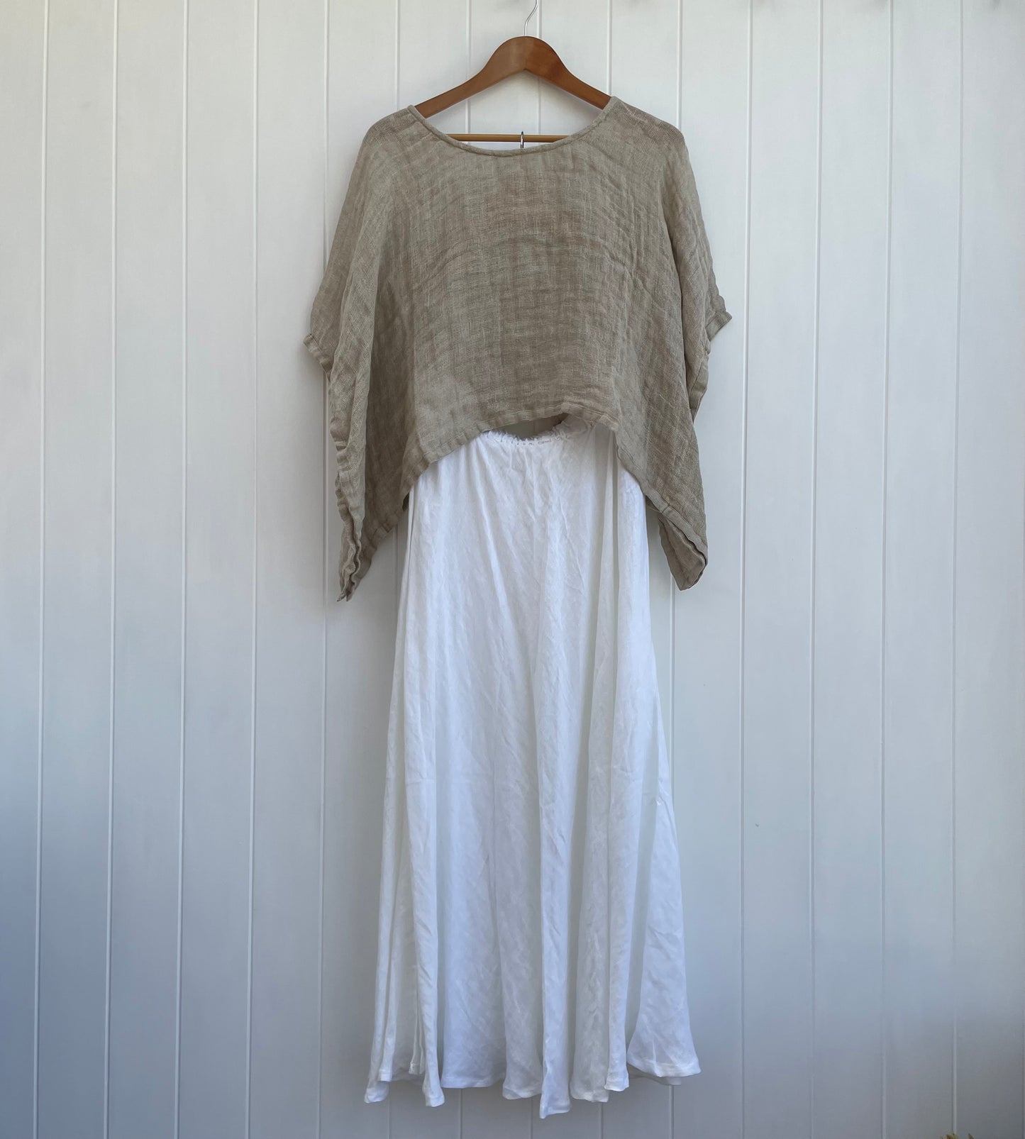 Gauze Linen Skirt - In White