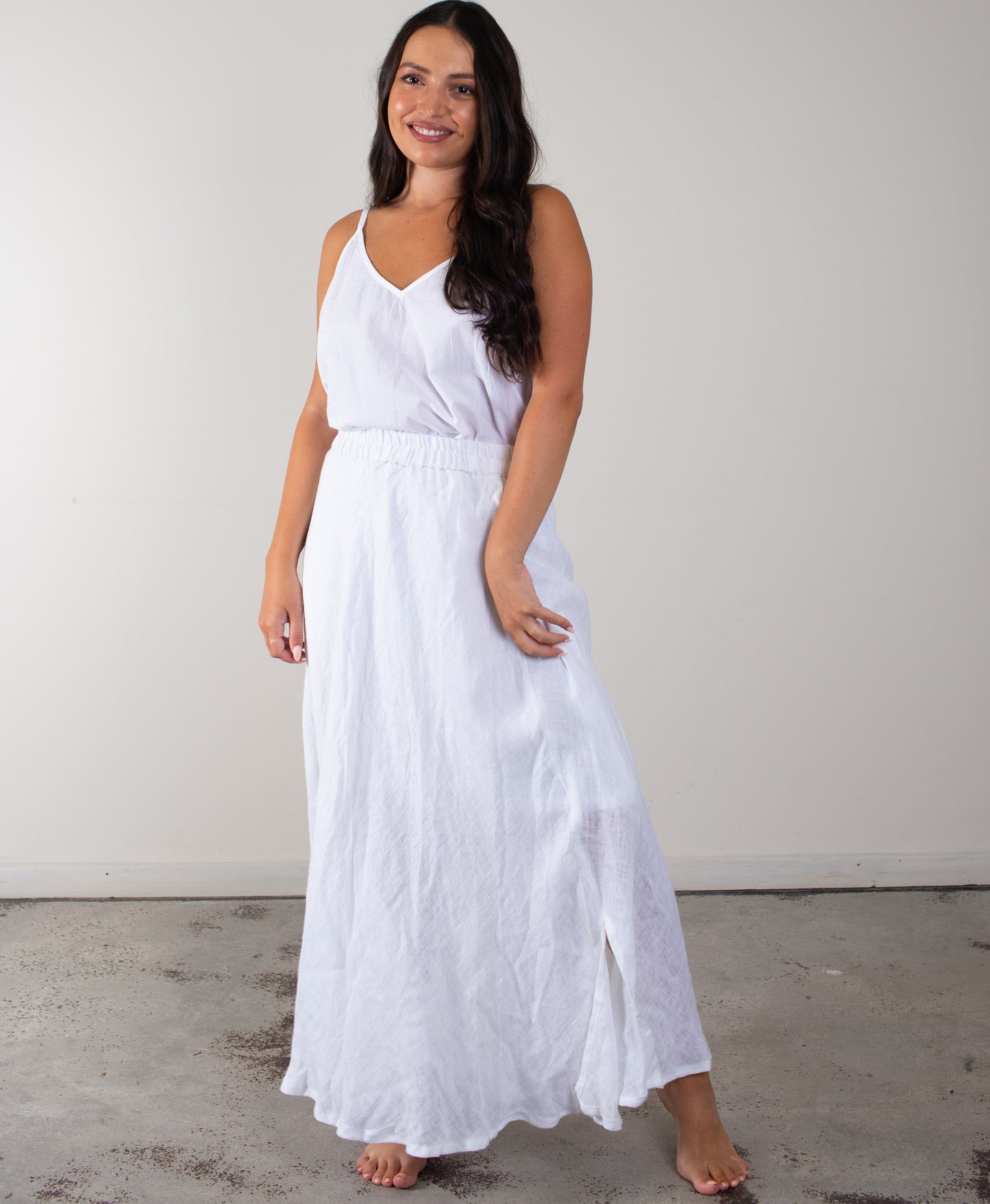 Gauze Linen Skirt - In White