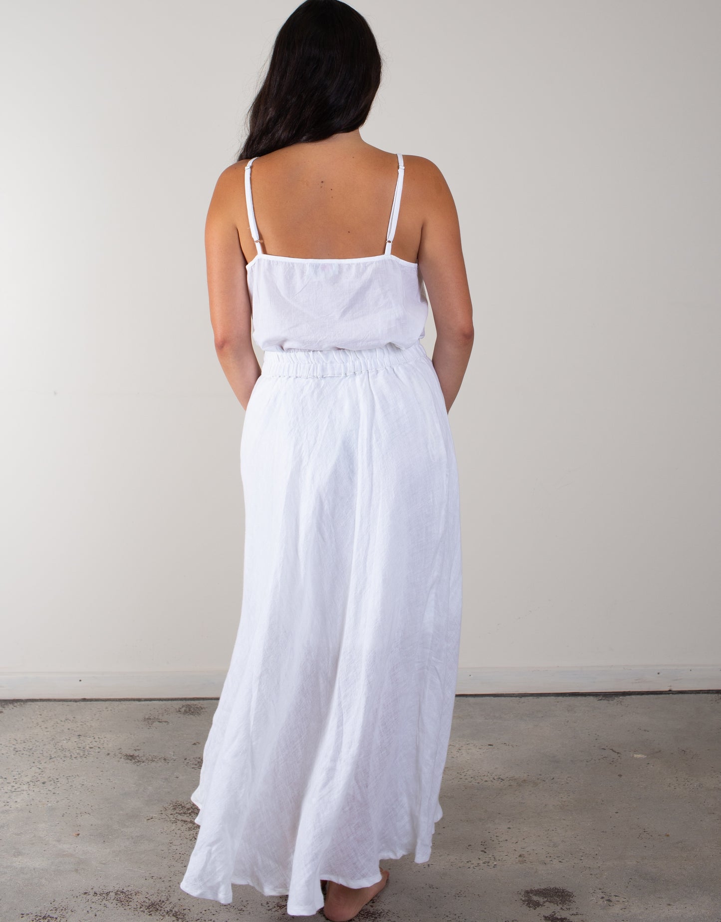 Gauze Linen Skirt - In White