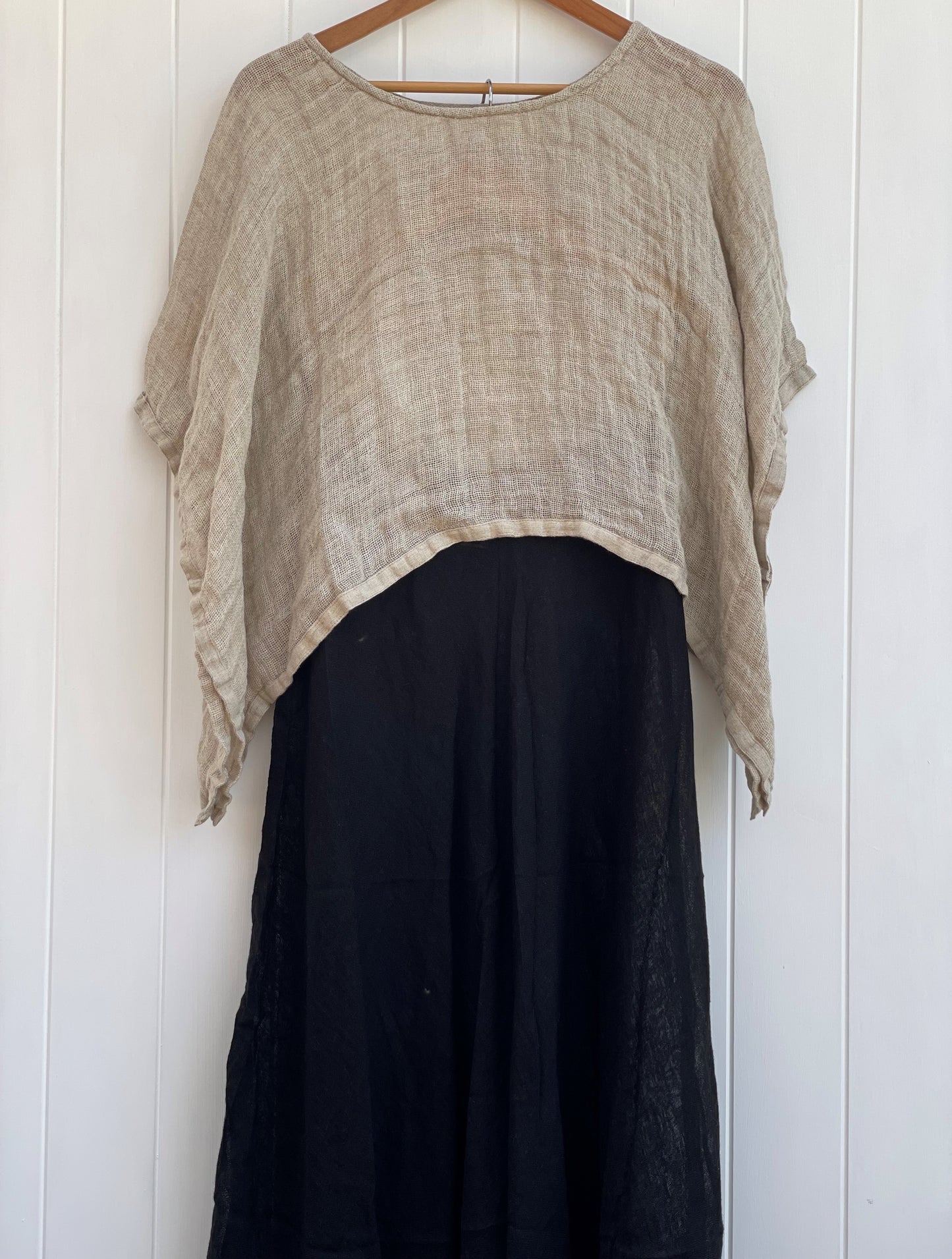 Gauze Linen Skirt - In Black