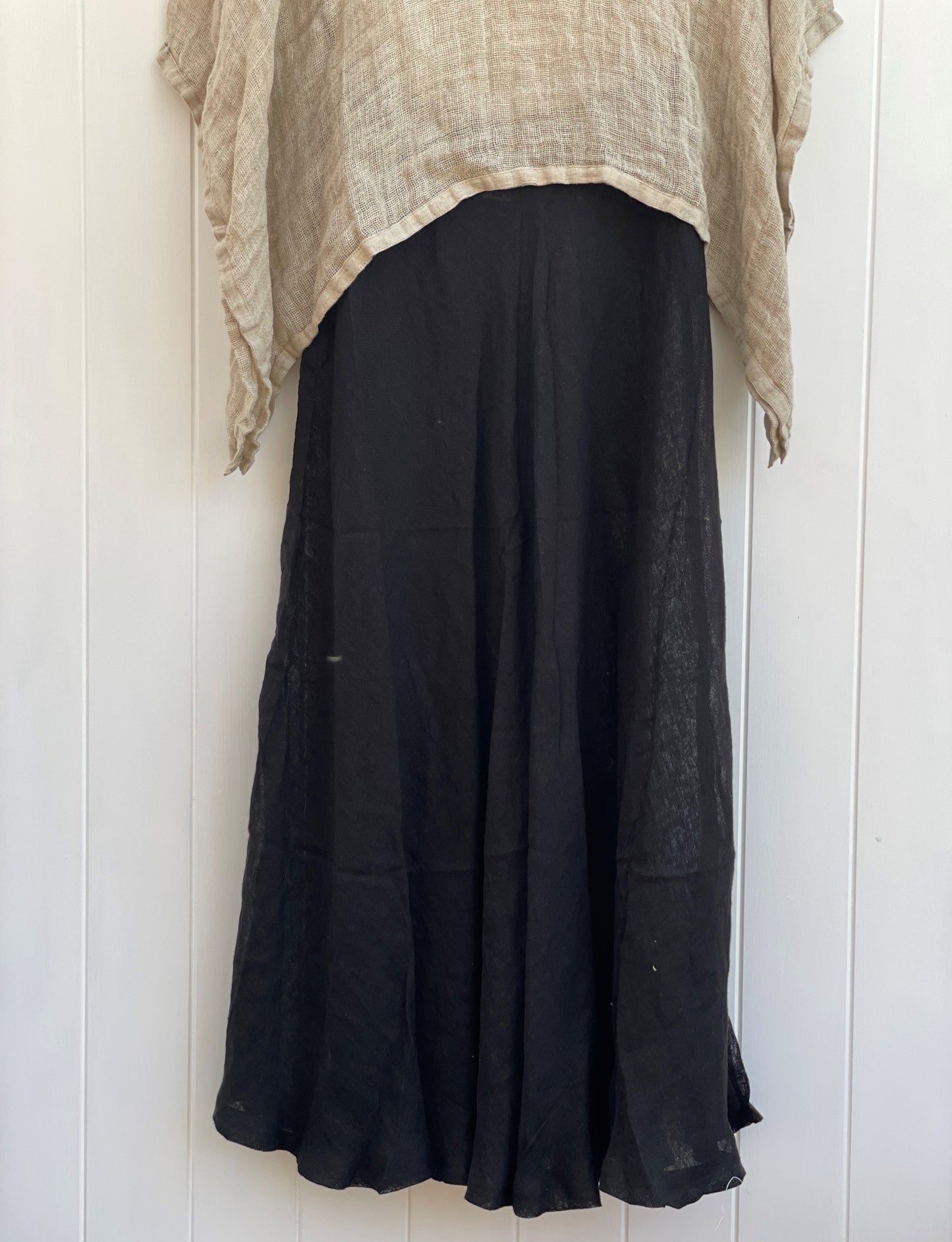 Gauze Linen Skirt - In Black
