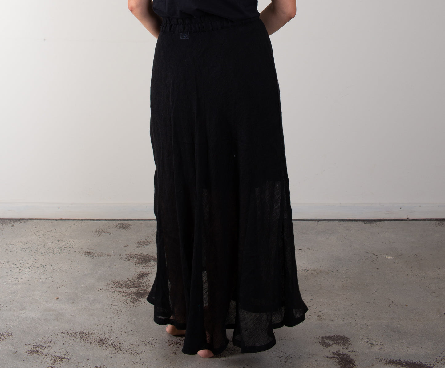 Gauze Linen Skirt - In Black