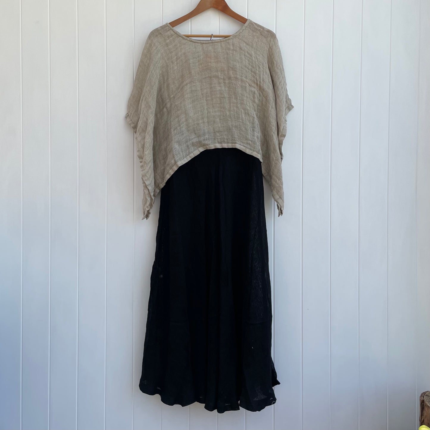 Gauze Linen Skirt - In Black