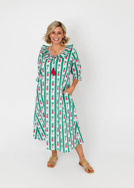 LUNA PALM GREEN DRESS