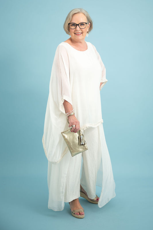 Lamont Silk Top | Beige