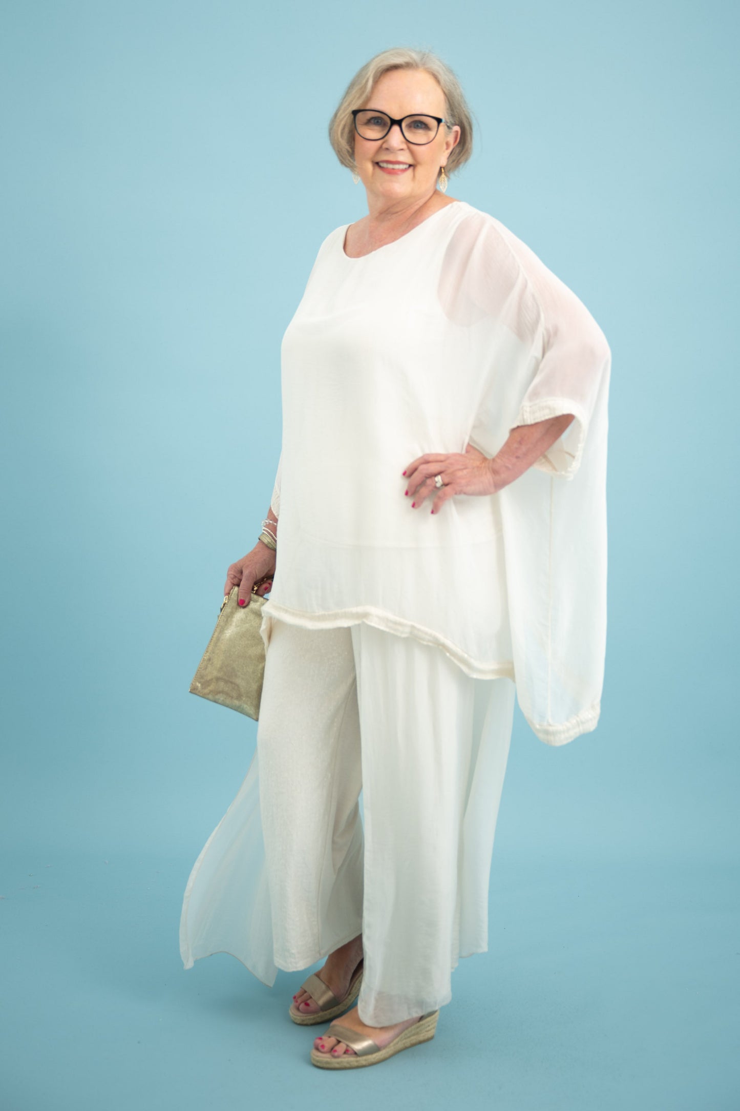 Lamont Silk Top | Beige