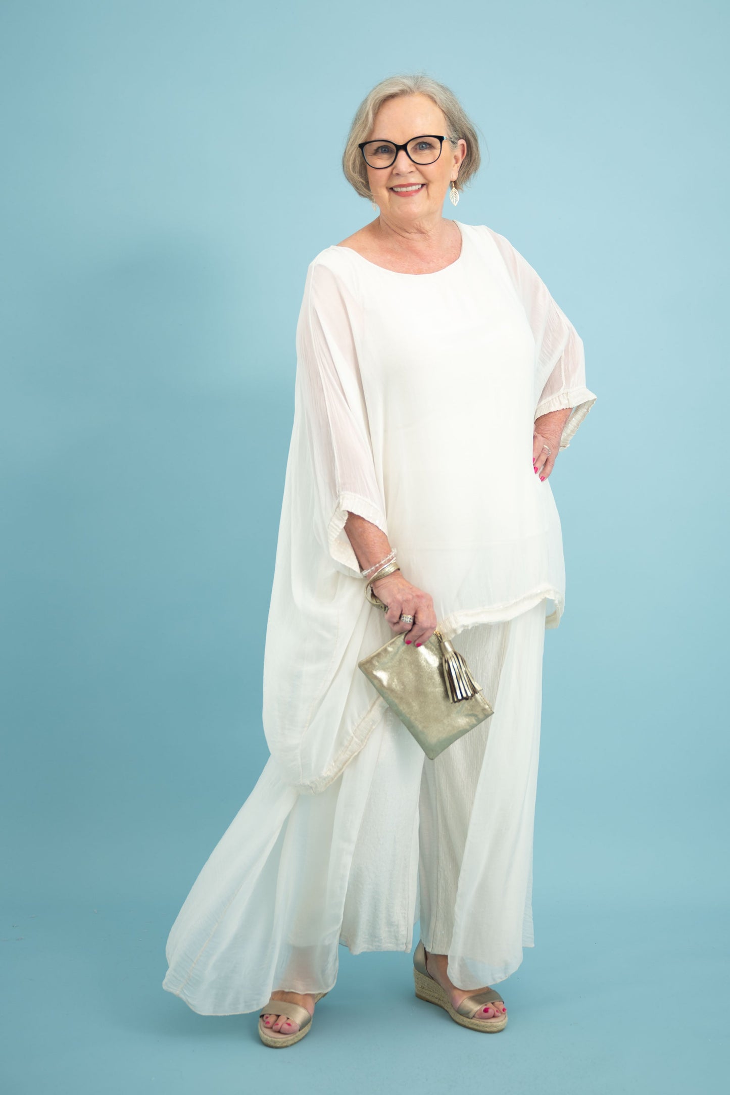 Lamont Silk Top | Beige